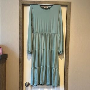 Teal Long Sleeve Dress